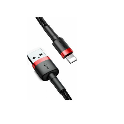 Baseus Cafule Braided USB to Lightning Cable Black/Red 2m (CALKLF-C19)