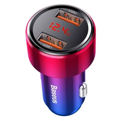 Baseus Magic Car Charger 2x USB QC 3.0 45W (Red+Blue)