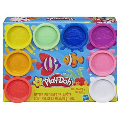 Hasbro Play-Doh Rainbow Non Toxic Set of 8 Colours Cans (E5062EU40)
