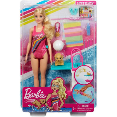 Mattel Barbie Dreamhouse Adventures - Swim n Dive Doll And Accessories (GHK23)