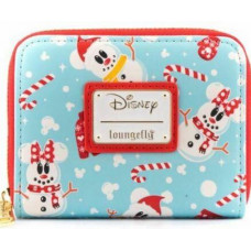 Loungefly Disney Seasonal Snowman Minnie Mickey Aop Zip Around Wallet (WDWA1785)