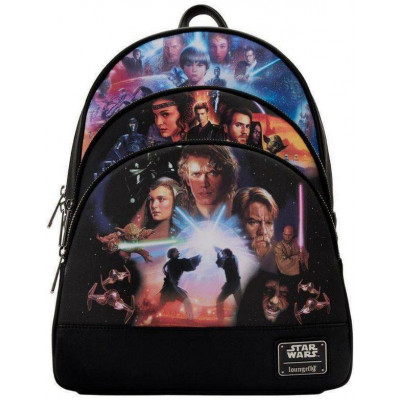 Loungefly Star Wars -Trilogy 2 Triple Pocket Mini Backpack (STBK0284)