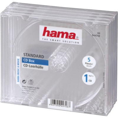 1x5 Hama CD Jewel-Case transparent                44748