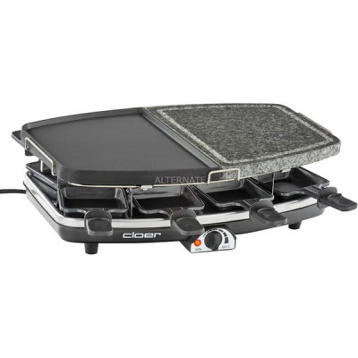 Cloer raclette grill 6435 with natural stone and die-cast aluminum plate