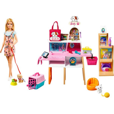 Barbie Haustier-Salon Spielset mit Puppe