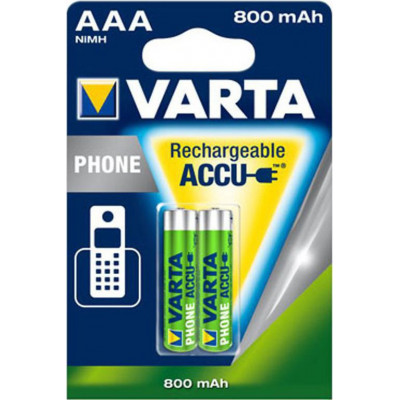 1x2 Varta Professional Accu NiMH 800 mAh AAA Phone Power