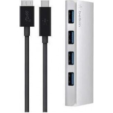 Belkin USB 3.0 4-Port Hub incl. USB-C Cable, silver F4U088vf