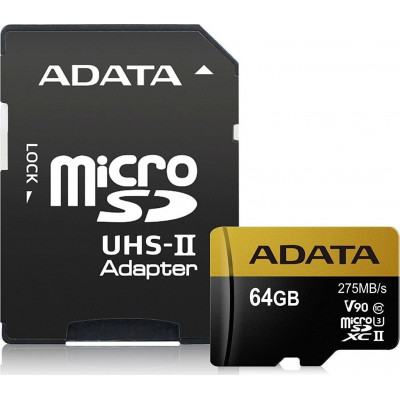 ADATA microSDXC UHS-II U3 64GB Premier One with Adapter