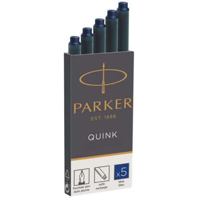 1x5 Parker ink cartridge Quink blue