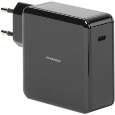 VIVANCO TRAVEL CHARGER TYPE C PORT + DATA CABLE TYPE C 60W FOR NOTEBOOK black