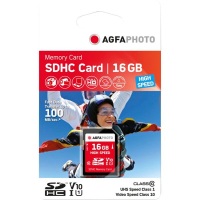 AgfaPhoto SDHC Card 16GB High Speed Class 10 UHS I