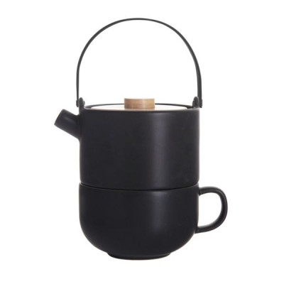 Bredemeijer Tea-for-one Umea Black mit Bambusdeckel  142008