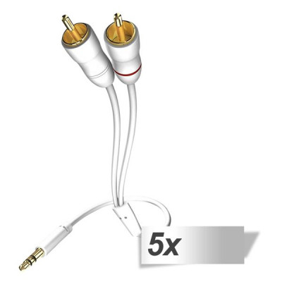 5x in-akustik Star Audio Cable 3,5 mm Jack Plug - Cinch 1,5 m