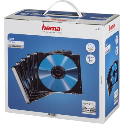 1x100 Hama Slim CD Jewel Case black                      51270