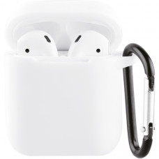 VIVANCO SILICONE CASE FOR AIRPODS 1 / 2  WITH CARABINER white
