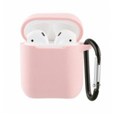 VIVANCO SILICONE CASE FOR AIRPODS 1 / 2  WITH CARABINER pink
