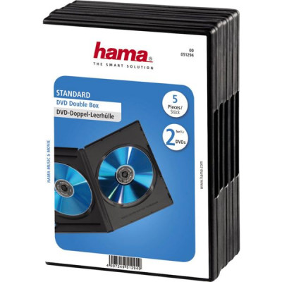 1x5 Hama DVD-Double Jewel Case black                      51294