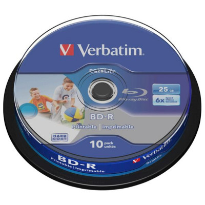1x10 Verbatim BD-R Blu-Ray 25GB 6x Speed DL Wide Printable CB