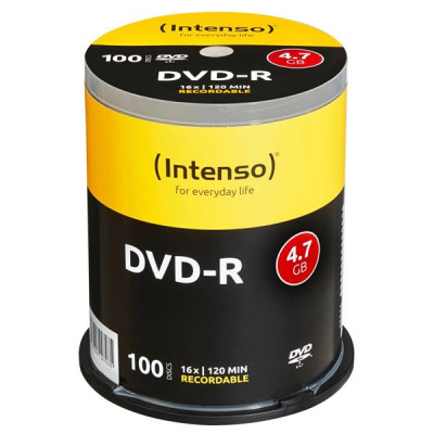 1x100 Intenso DVD-R 4,7GB 16x Speed, Cakebox