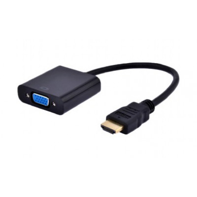 Adapter GEMBIRD A-HDMI-VGA-03 (HDMI M - D-Sub (VGA) F; 0,15m; black color)
