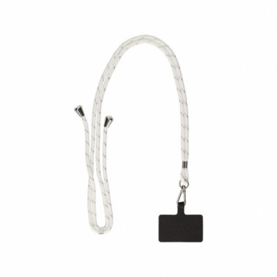 KSIX LANYARD STRAP WITH CARD FOR MOBILE white