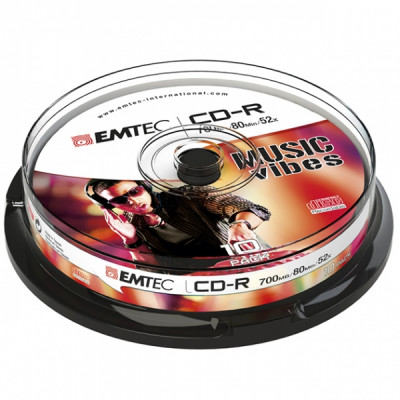 EMTEC CD-R 700MB / 80 MIN 52x SLIM 10pcs CAKE BOX