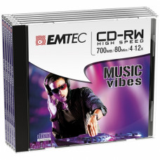 EMTEC CD-RW 700MB / 80 MIN 4-12x SLIM 5pcs JEWEL CASE