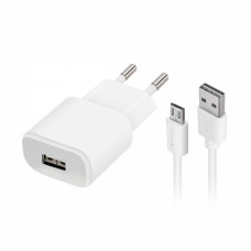 FOREVER TRAVEL CHARGER 2A + MICRO USB DATA CABLE white