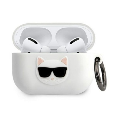 KARL LAGERFELD SILICONE CASE FOR AIRPODS PRO WITH HOLDER CHOUPETTE HEAD white