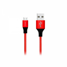 FONEX DATA CABLE FABRIC MICRO USB SPEED CHARGE 2A 1m red