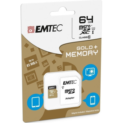 
      Emtec Gold+ microSDXC 64GB U1 with Adapter
    