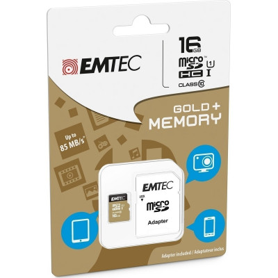 
      Emtec Gold+ microSDHC 16GB U1 with Adapter
    