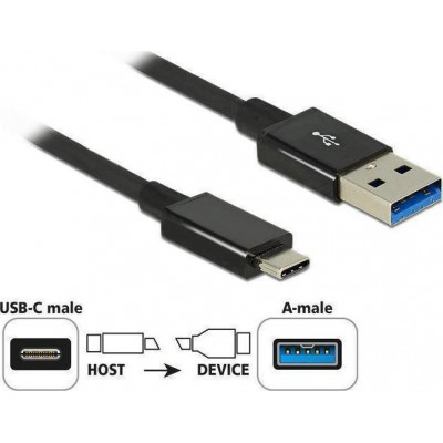 
      DeLock Regular USB 3.1 Cable USB-C male - USB-A male Μαύρο 1m (83983)
    
