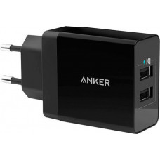 Anker 2x USB Wall Adapter Μαύρο (A2021L11)