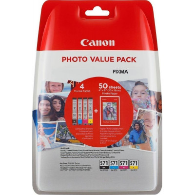 Canon CLI-571 BK/C/M/Y Photo Value Pack (0386C006)