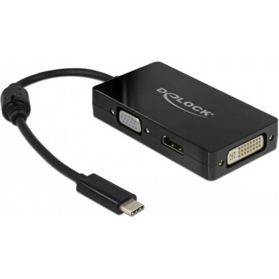 DeLock USB-C male - DVI-D / HDMI / VGA female (63925)