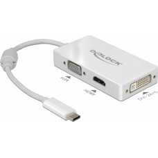DeLock USB-C male - DVI-I / HDMI / VGA female (63924)