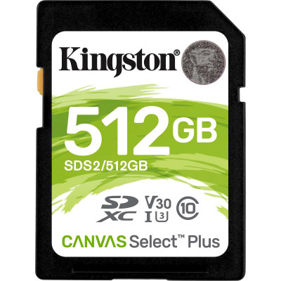 Kingston Canvas Select Plus SDXC 512GB Class 10 U3 V30