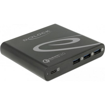 DeLock 3x USB / 1x USB-C Charging Station Μαύρο (41431)