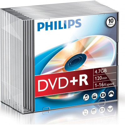 1x10 Philips DVD+R 4,7GB 16x SL