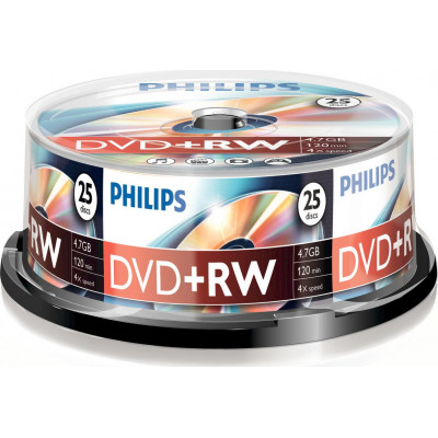 1x25 Philips DVD+RW 4,7GB 4x SP