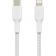 Belkin Lightning/USB-C Kabel  1m Sheathed, mfi Certified, White