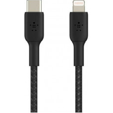 Belkin Lightning/USB-C Kabel  1m ummantelt, mfi zert., Black