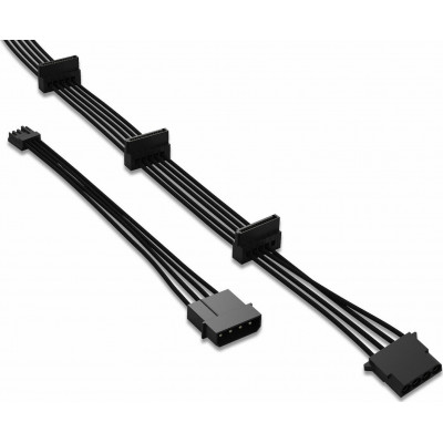 Be Quiet 3x 15-Pin Sata male - 4-Pin Molex female Cable 0.6m Μαύρο (BC050)