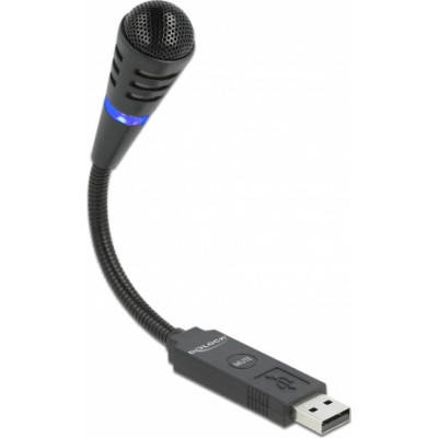 DeLock USB Microphone with Gooseneck and Mute Button