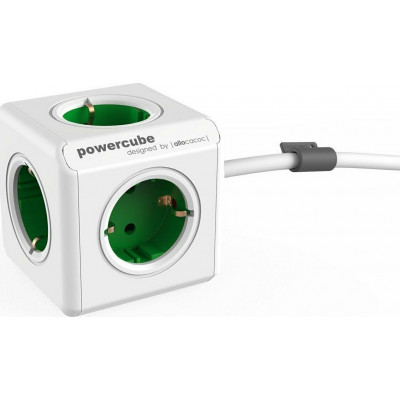 allocacoc PowerCube Extended incl. 1,5 m Cable green Type F