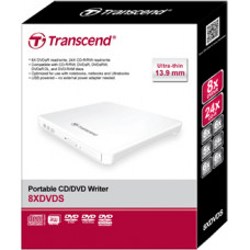 Transcend external CD/DVD Rewriter USB 2.0 White