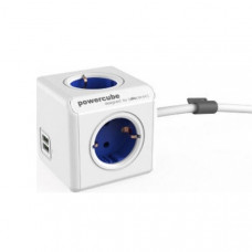 Allocacoc PowerCube Extended USB incl. 1,5 m Cable blue Type F